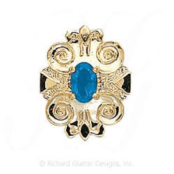 GS310 BT - 14 Karat Gold Blue Topaz Slide 